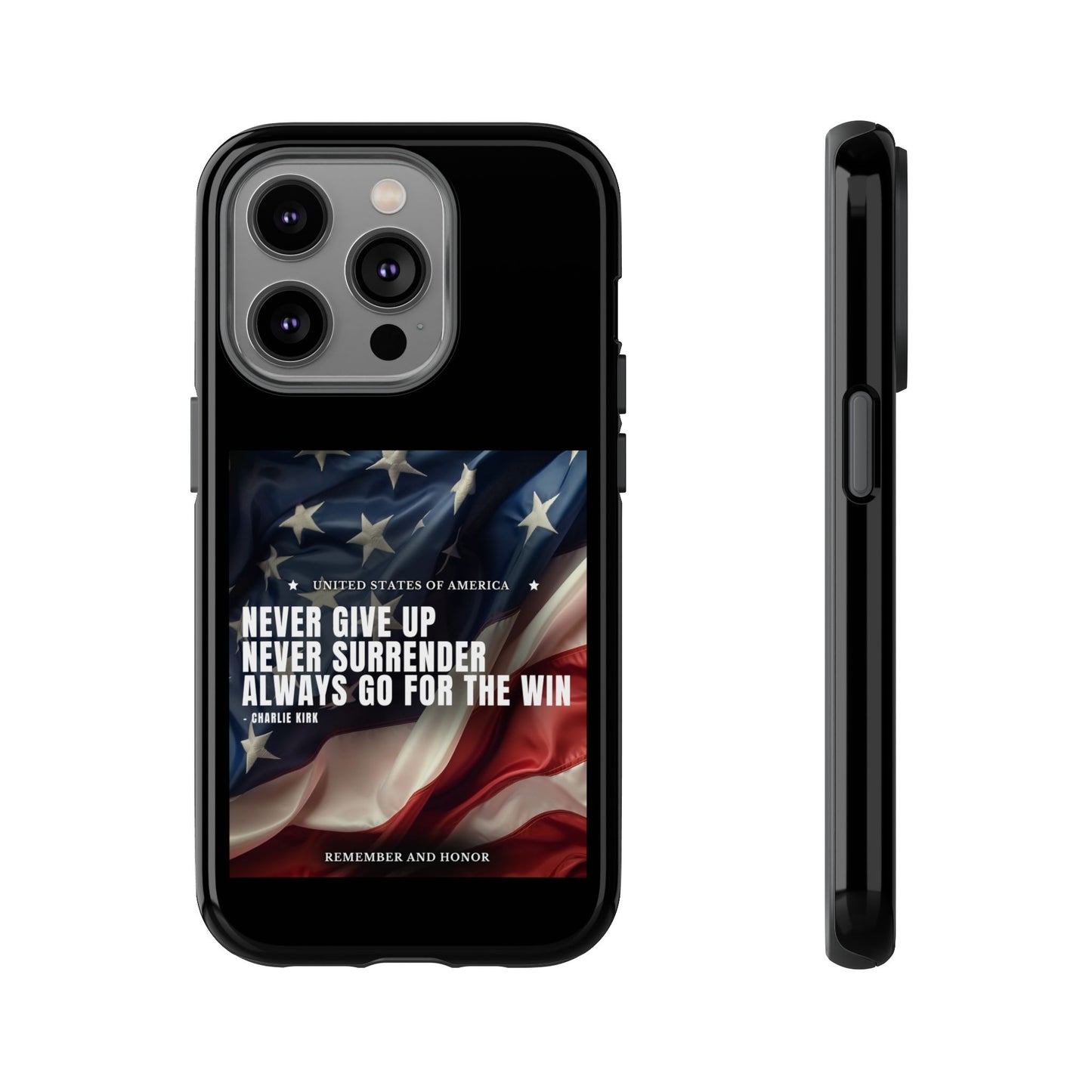 Never Give Up Case Black