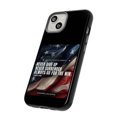 Never Give Up Case Black