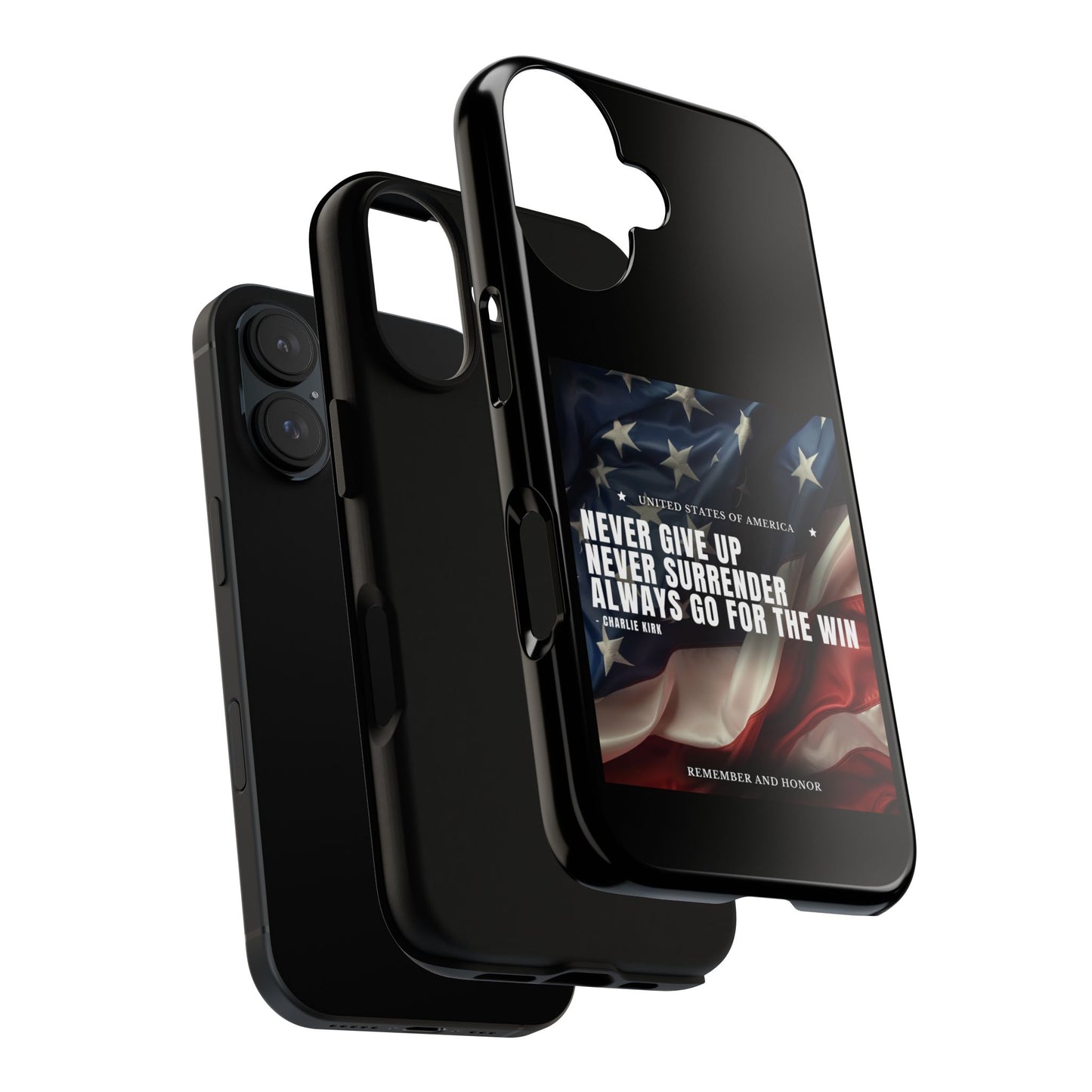 Never Give Up Case Black