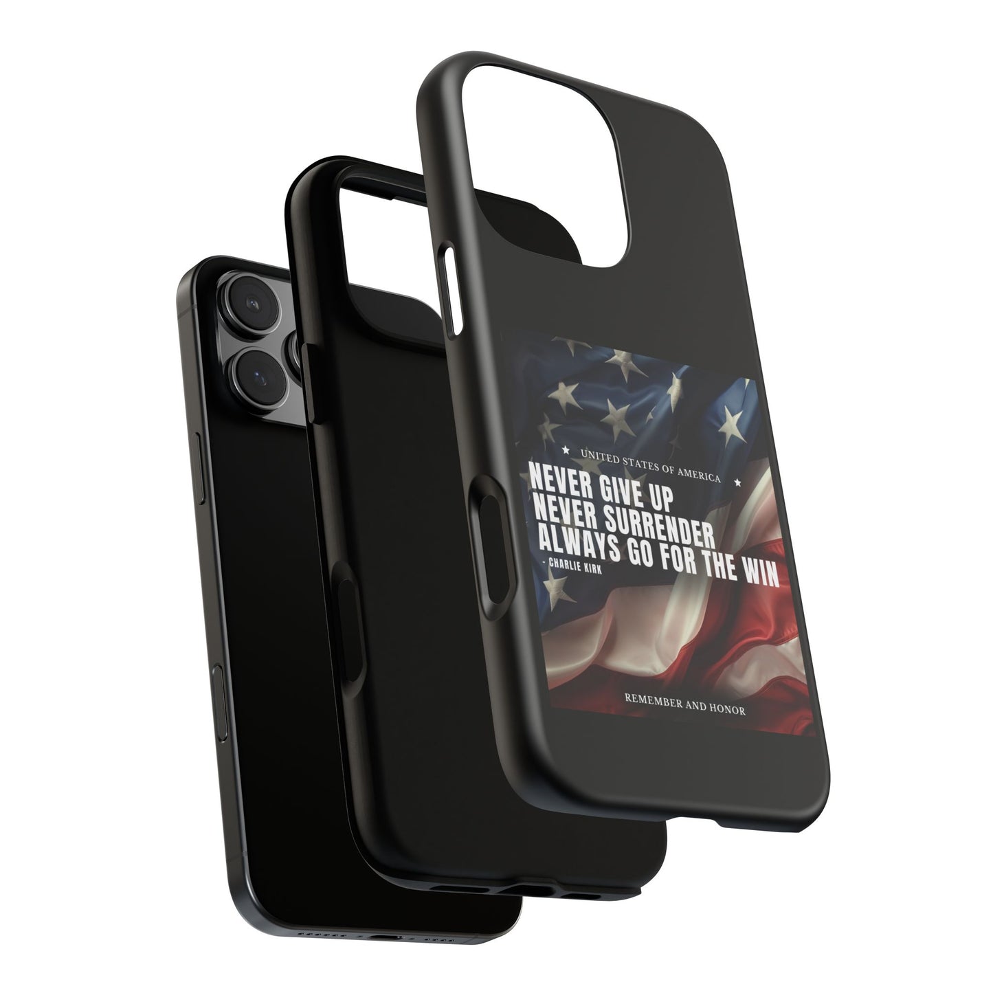 Never Give Up Case Black