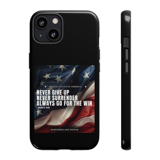 Never Give Up Case Black