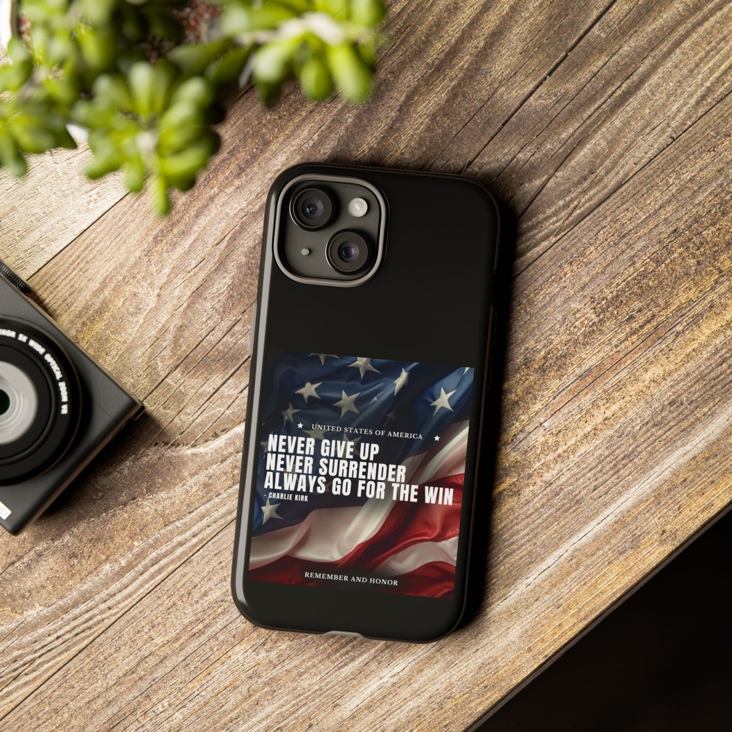 Never Give Up Case Black