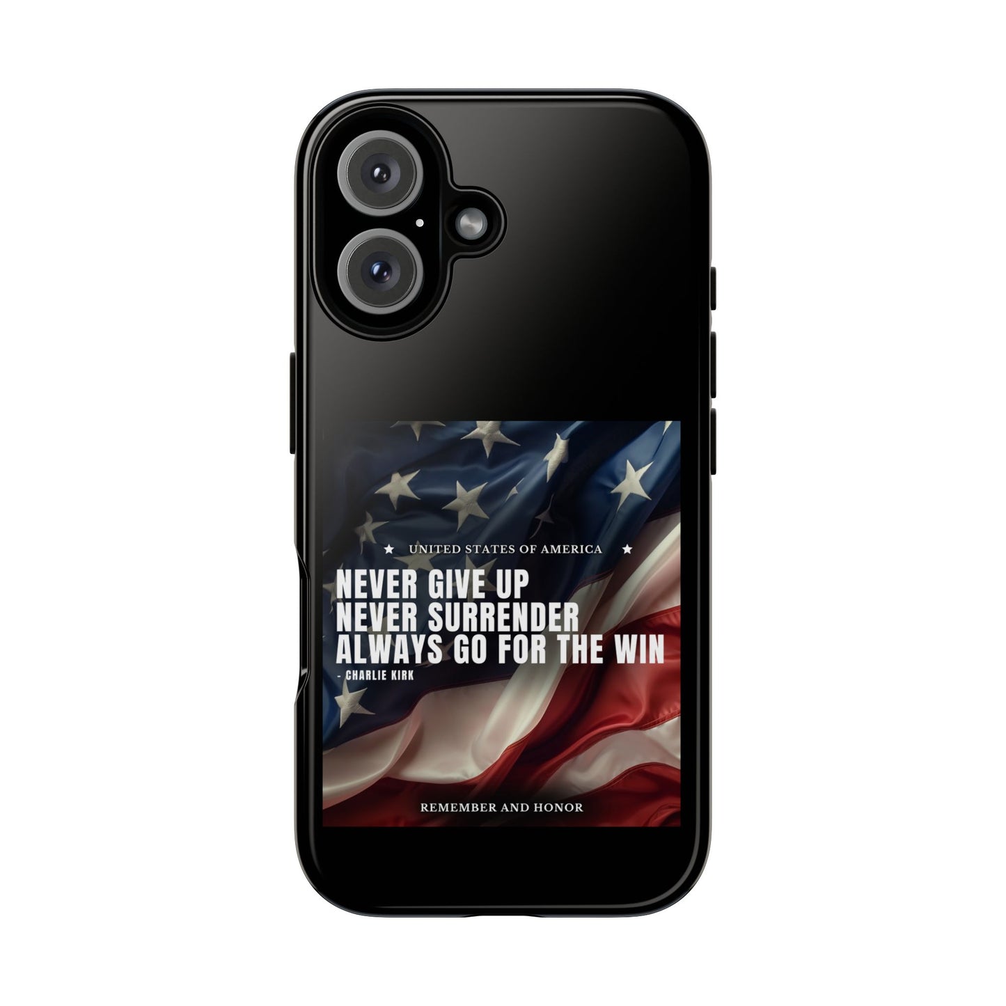 Never Give Up Case Black