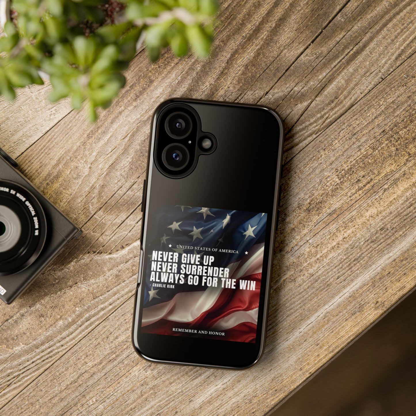Never Give Up Case Black