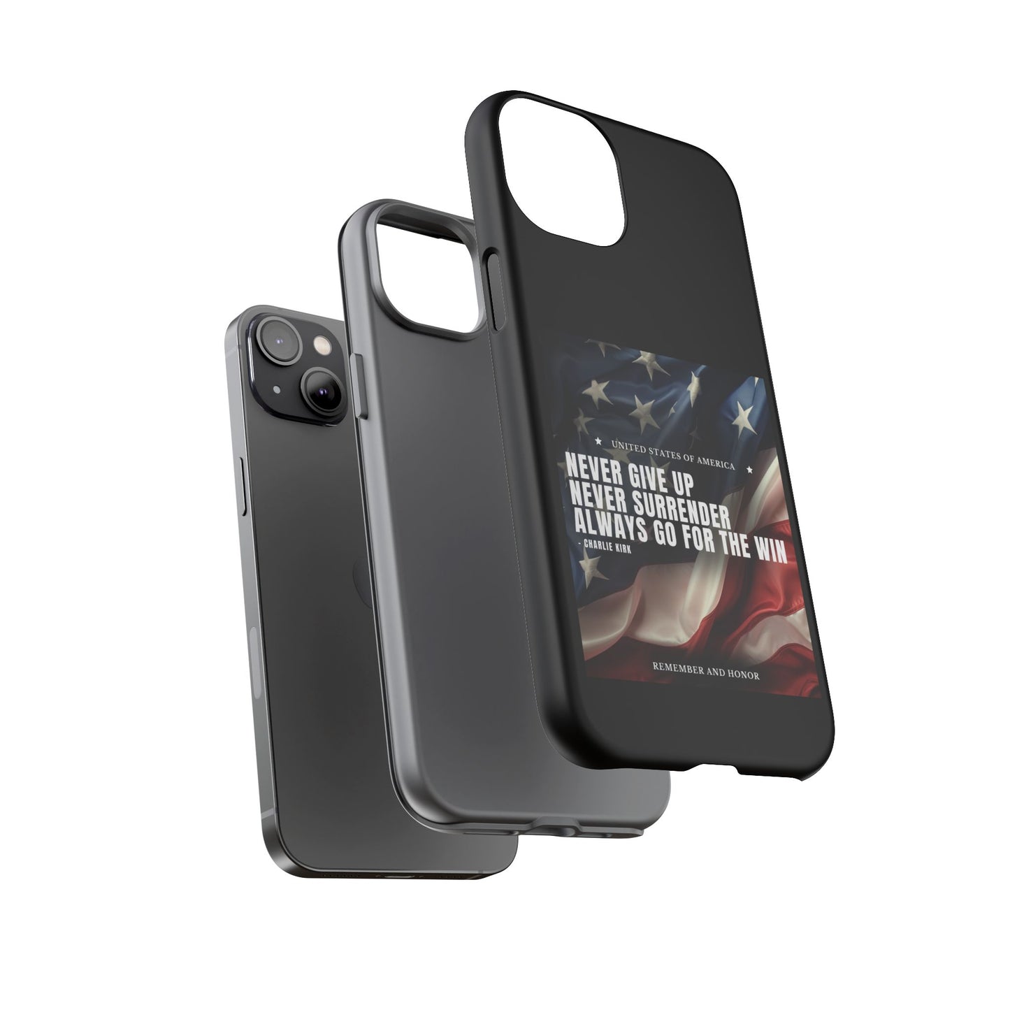 Never Give Up Case Black
