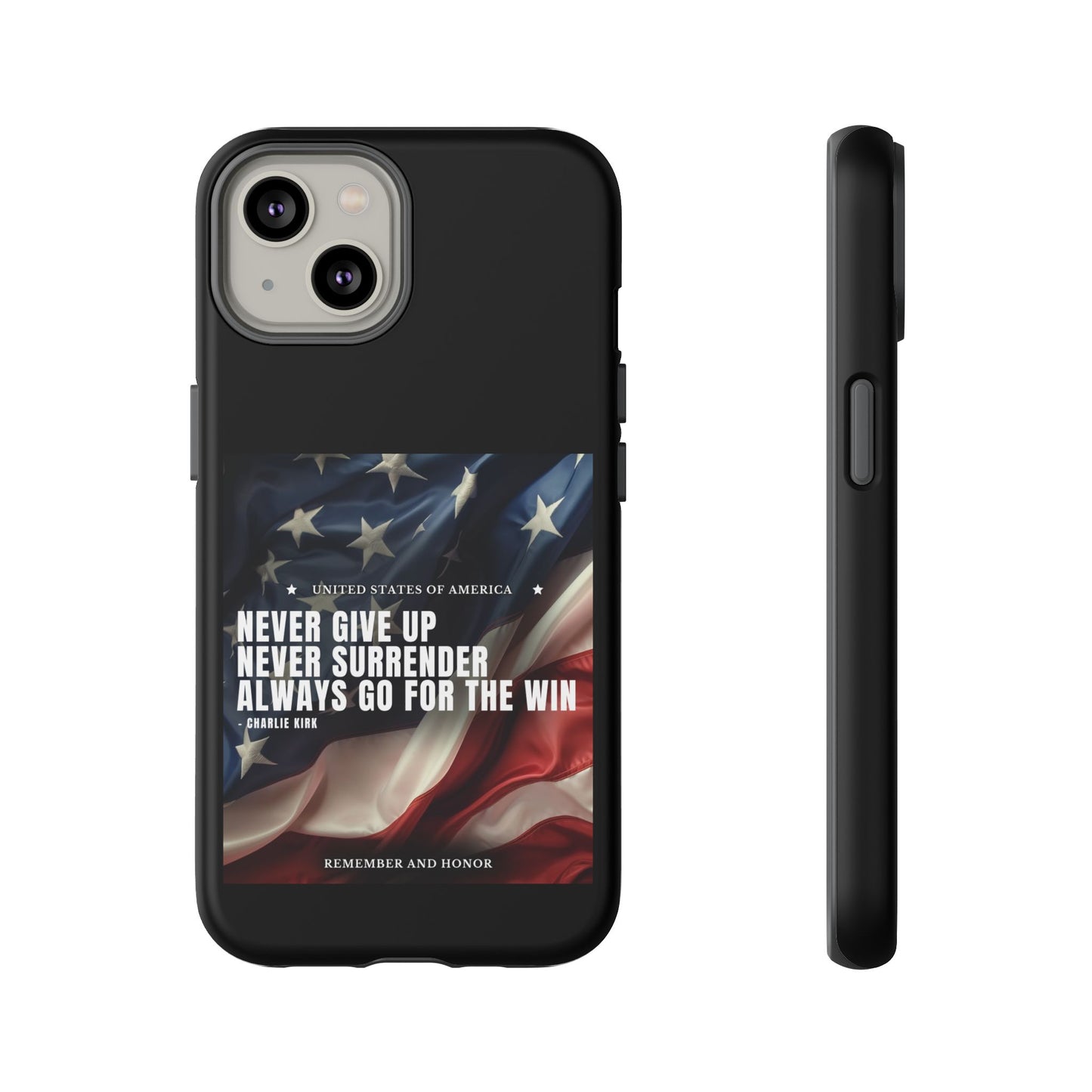 Never Give Up Case Black
