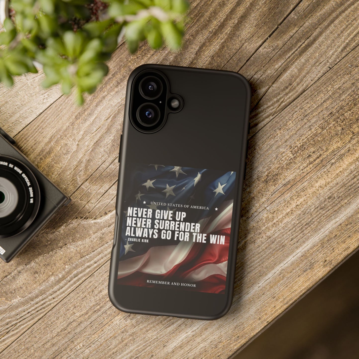 Never Give Up Case Black