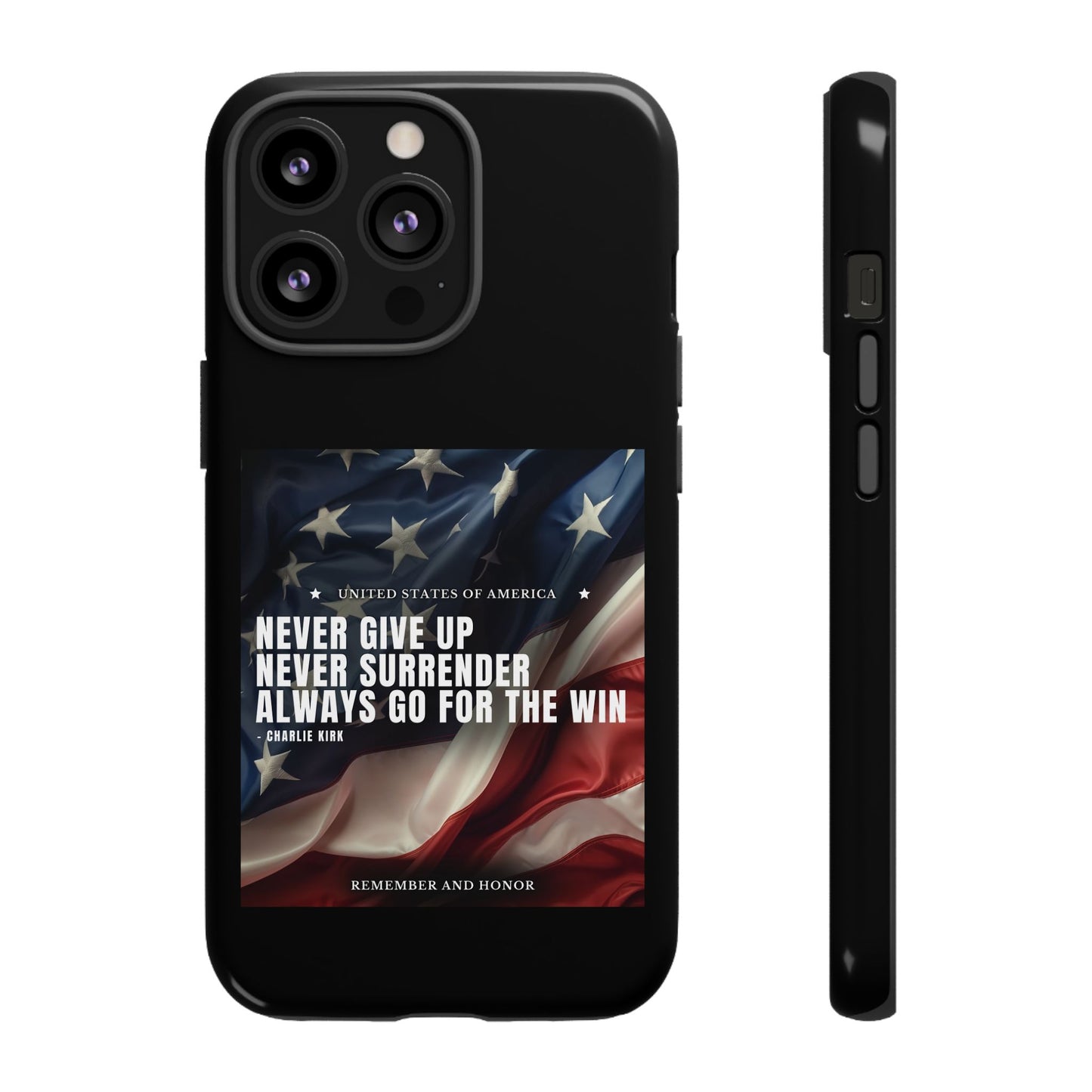 Never Give Up Case Black