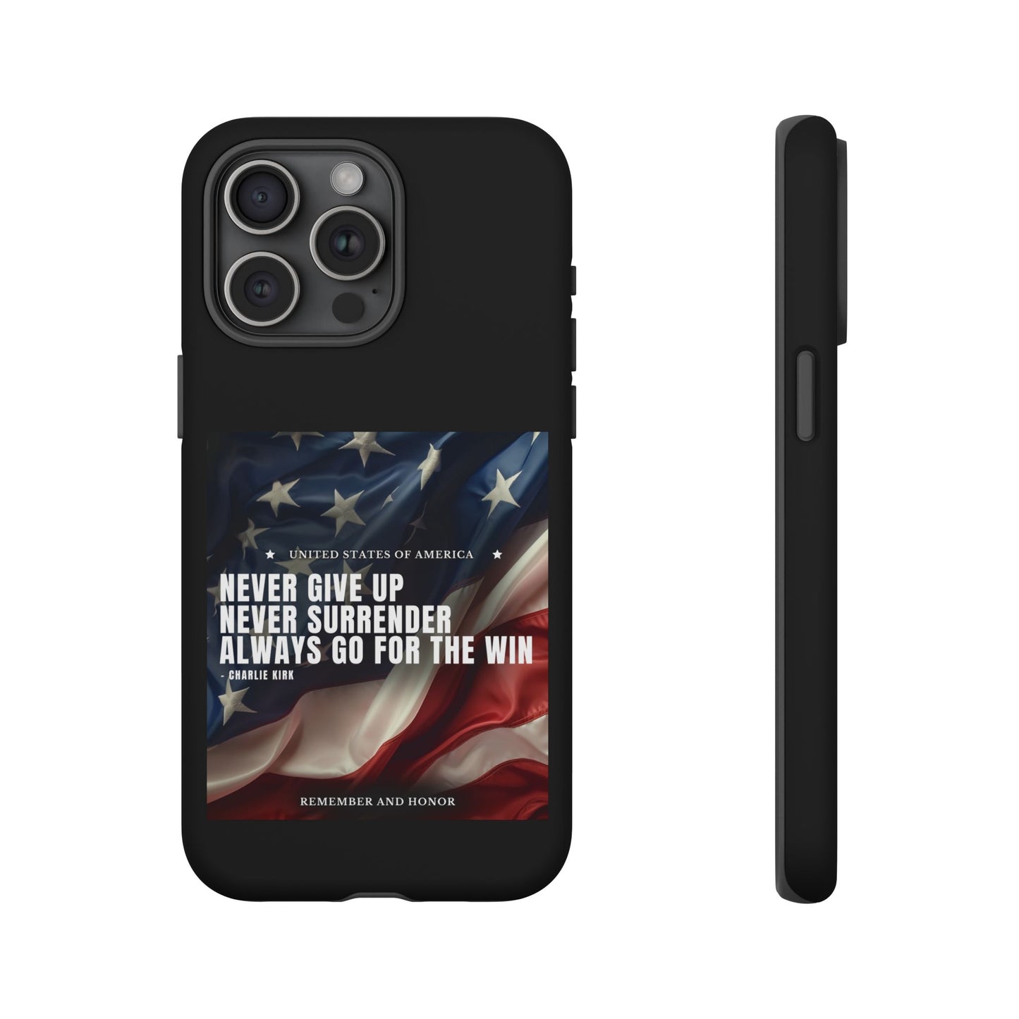 Never Give Up Case Black
