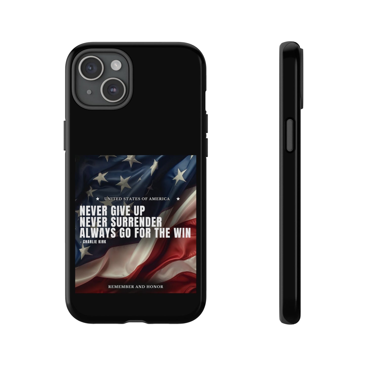 Never Give Up Case Black
