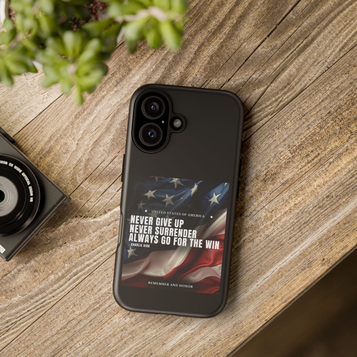Never Give Up Case Black
