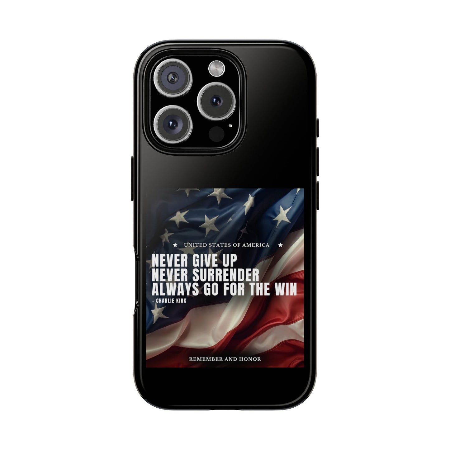 Never Give Up Case Black