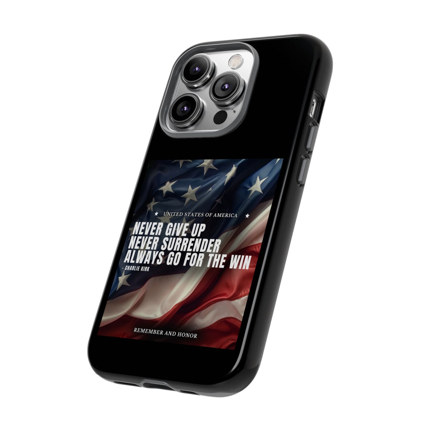 Never Give Up Case Black