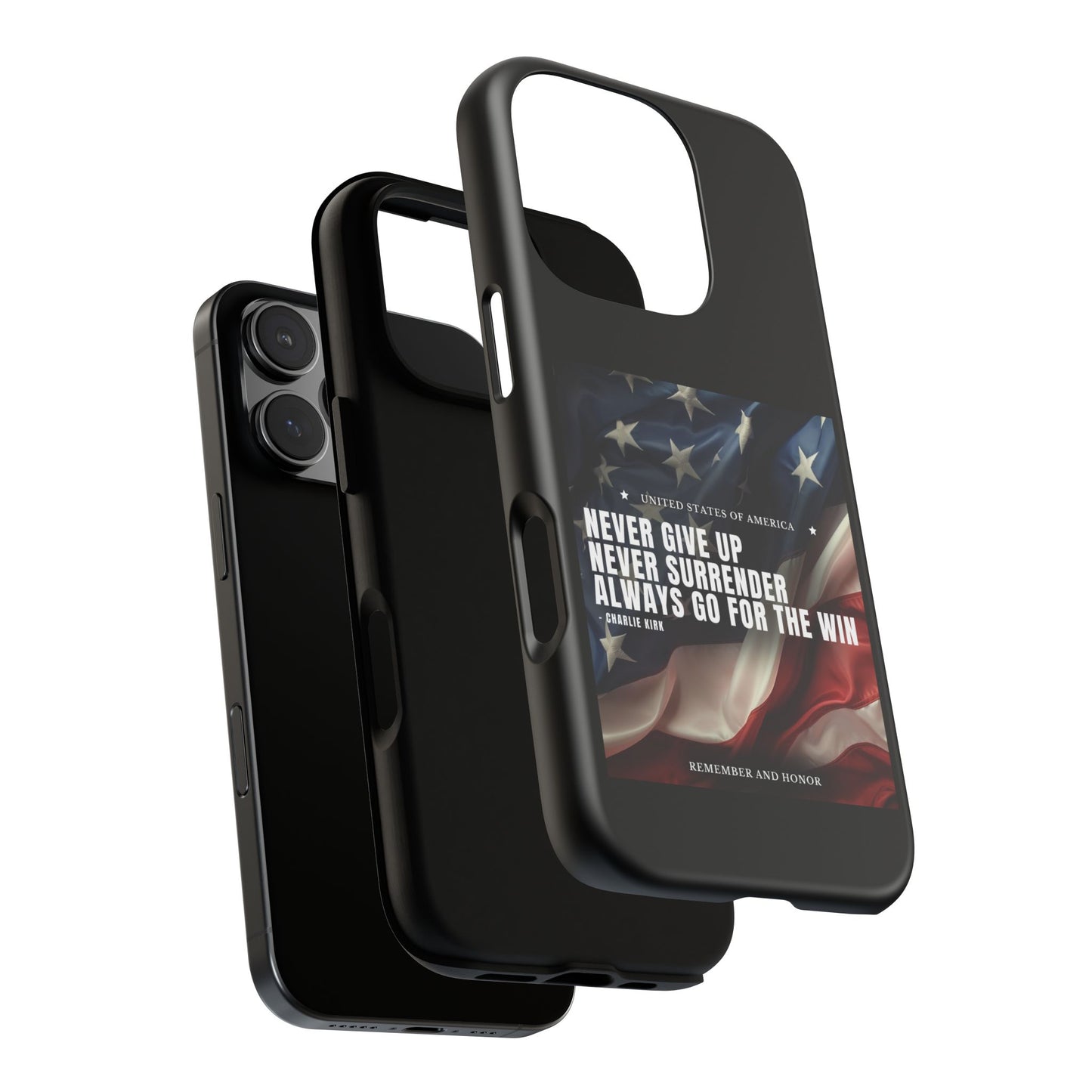 Never Give Up Case Black