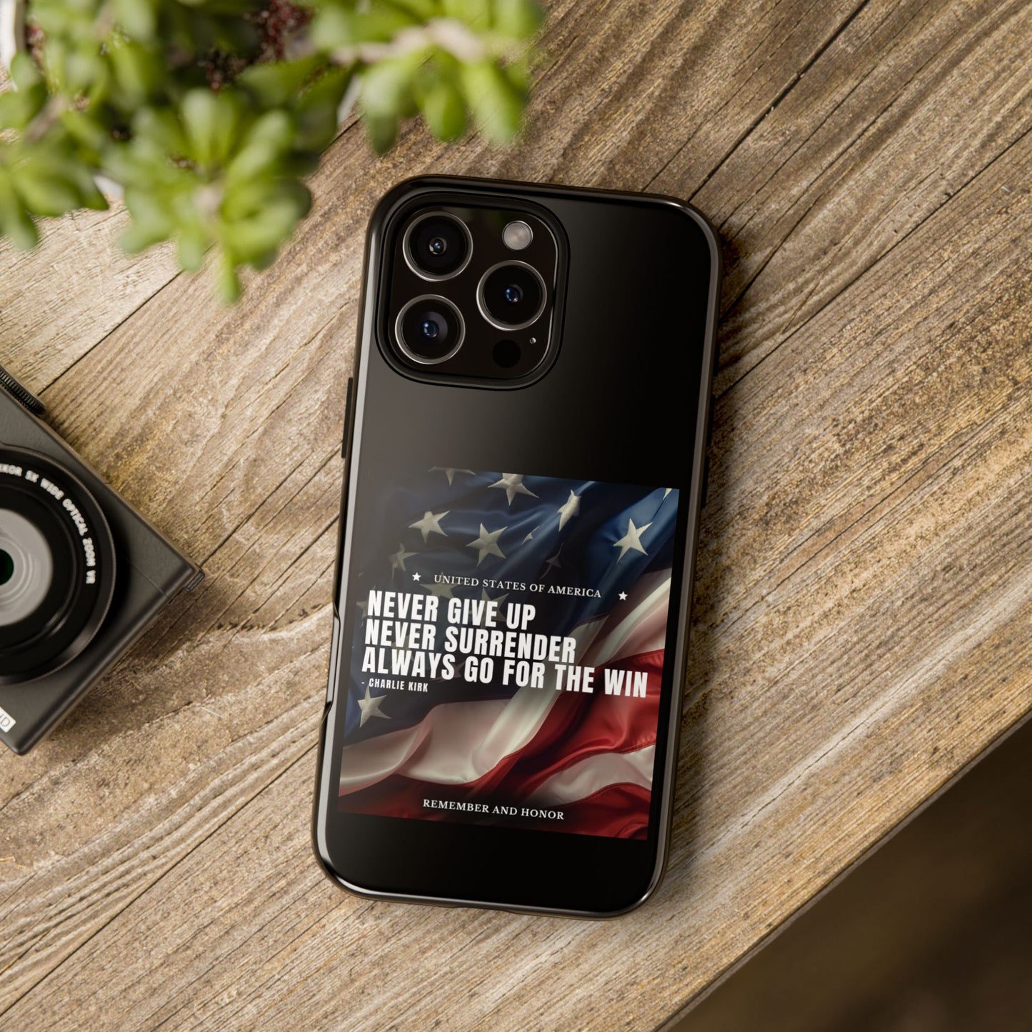 Never Give Up Case Black