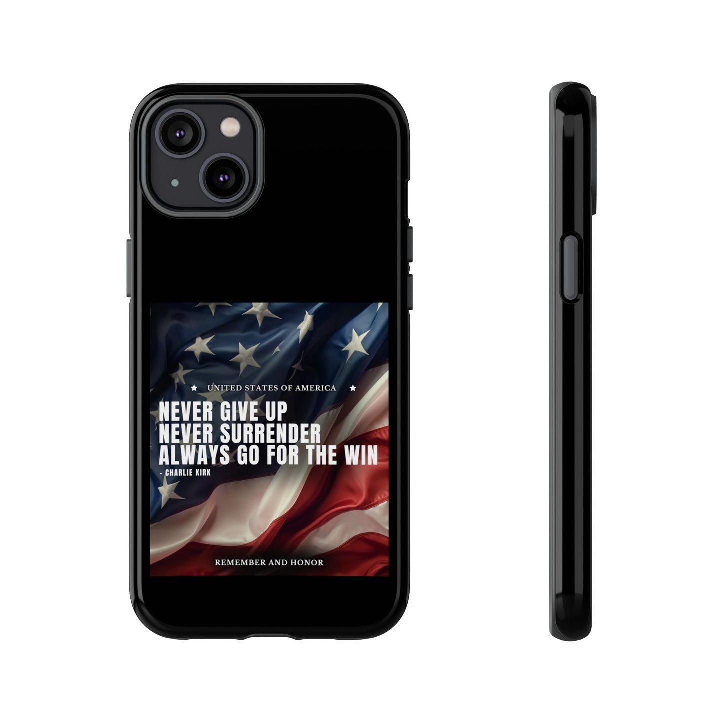 Never Give Up Case Black