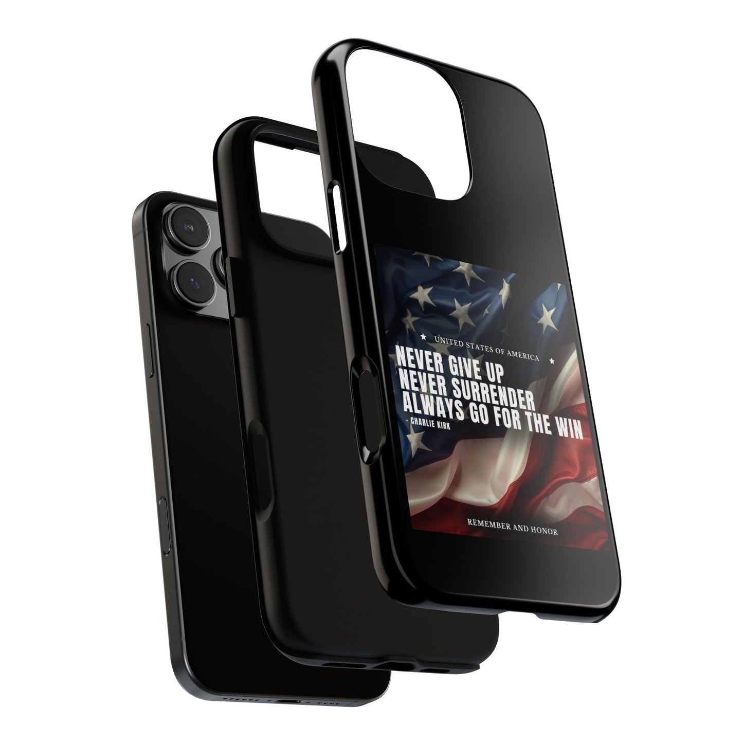 Never Give Up Case Black