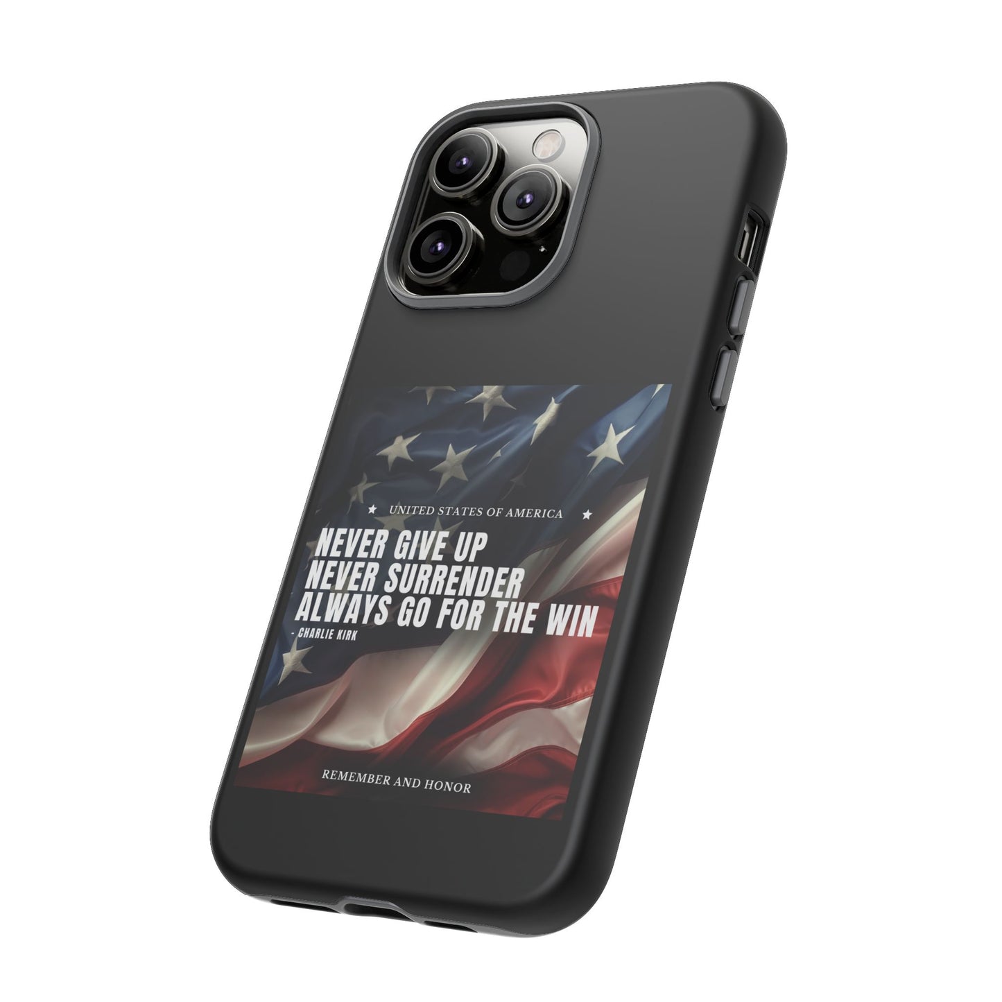 Never Give Up Case Black