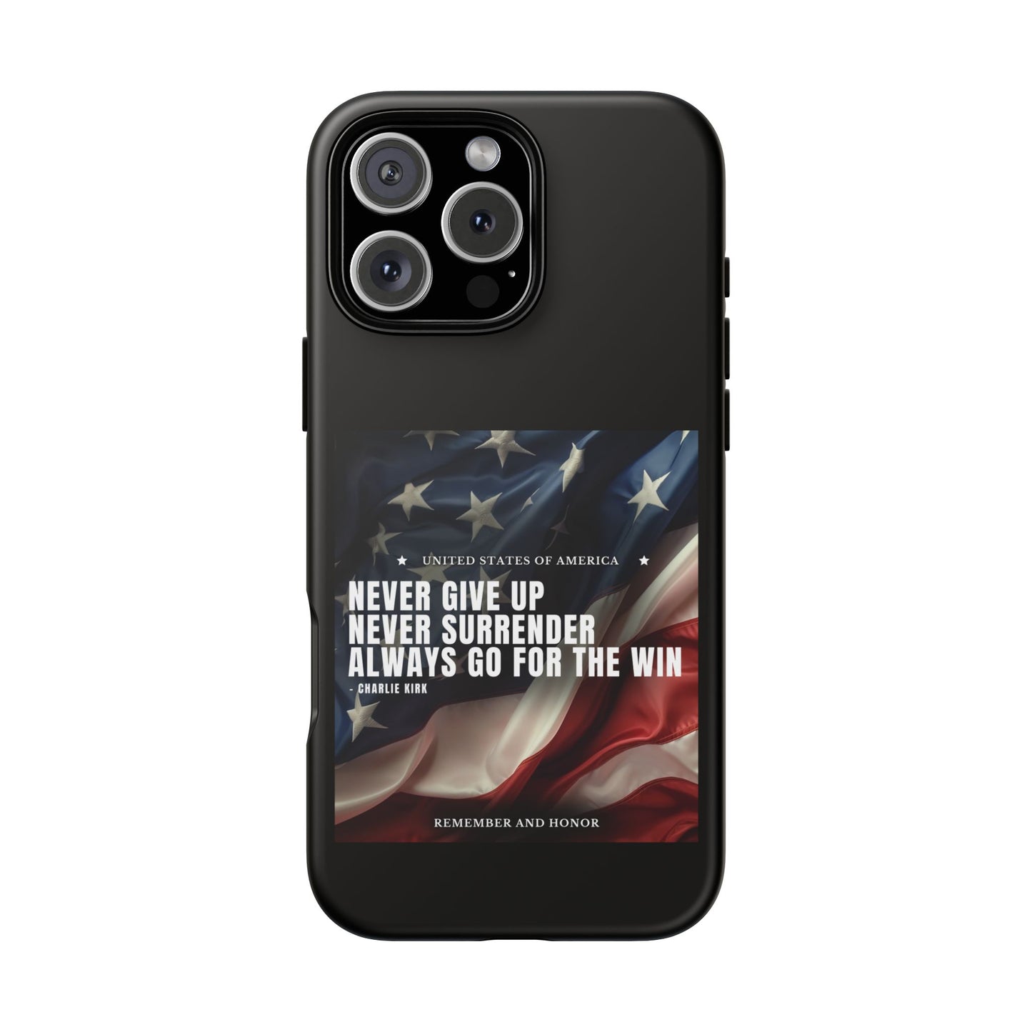 Never Give Up Case Black
