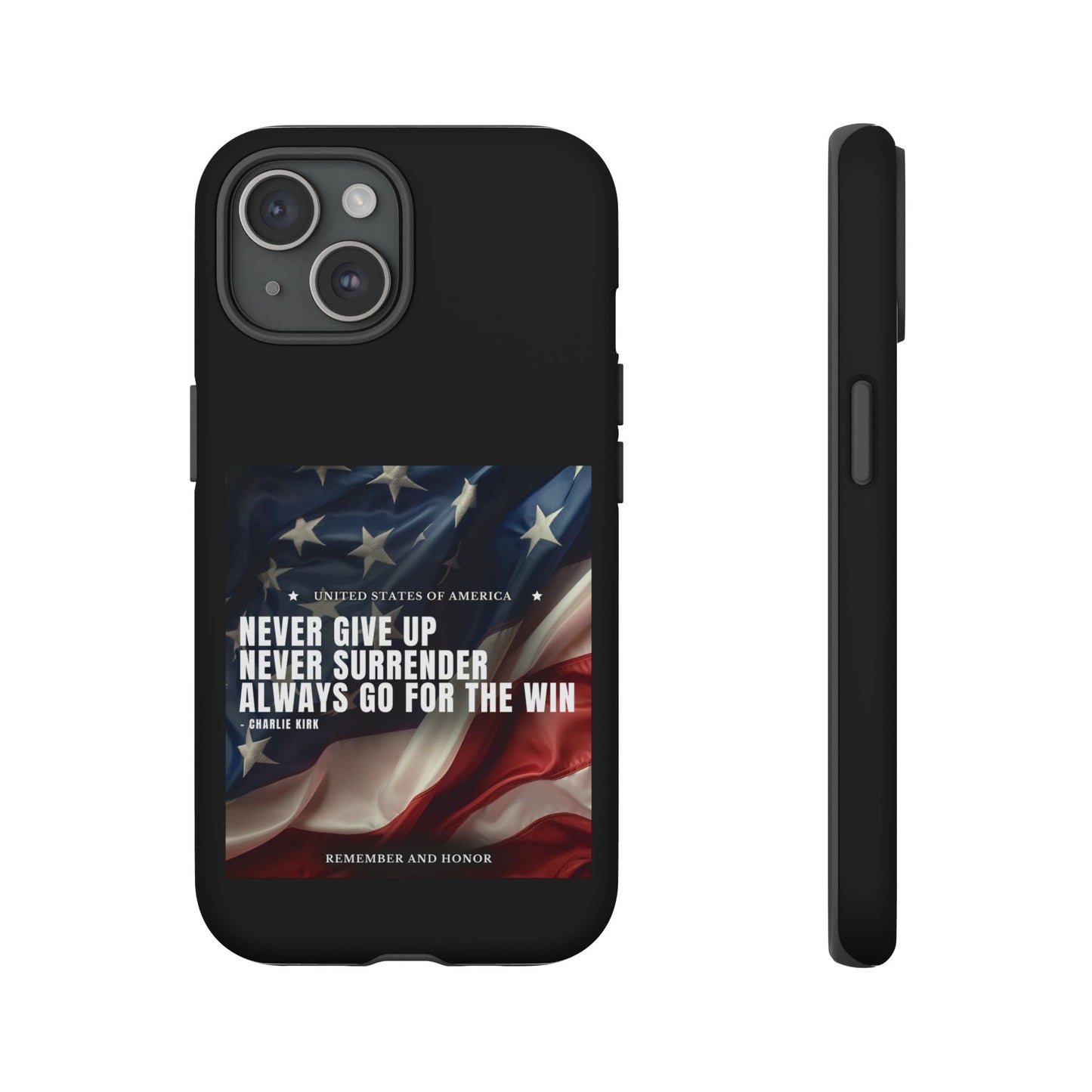 Never Give Up Case Black