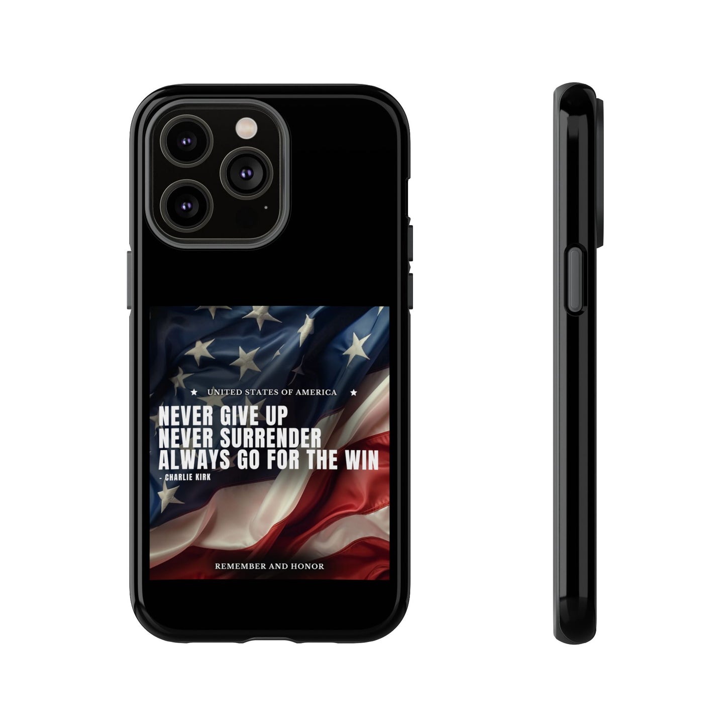Never Give Up Case Black
