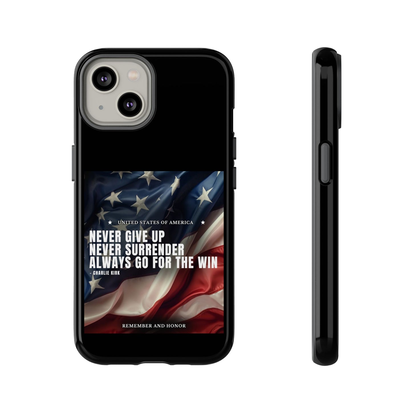Never Give Up Case Black