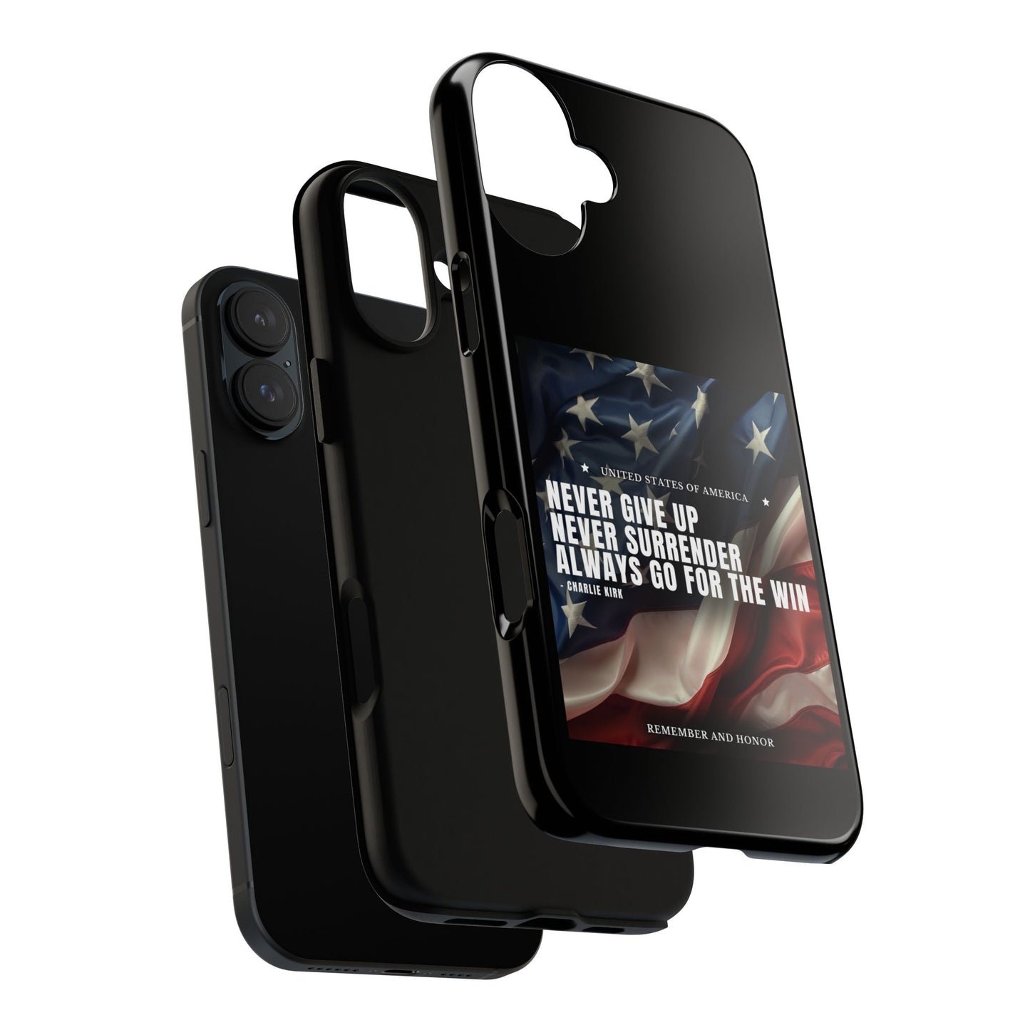 Never Give Up Case Black